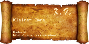 Kleiner Imre névjegykártya