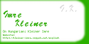 imre kleiner business card